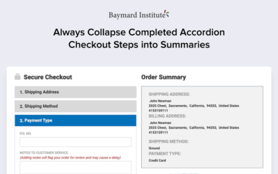 Always Collapse Completed Accordion Checkout Steps into Summaries – Articles – Baymard Institute