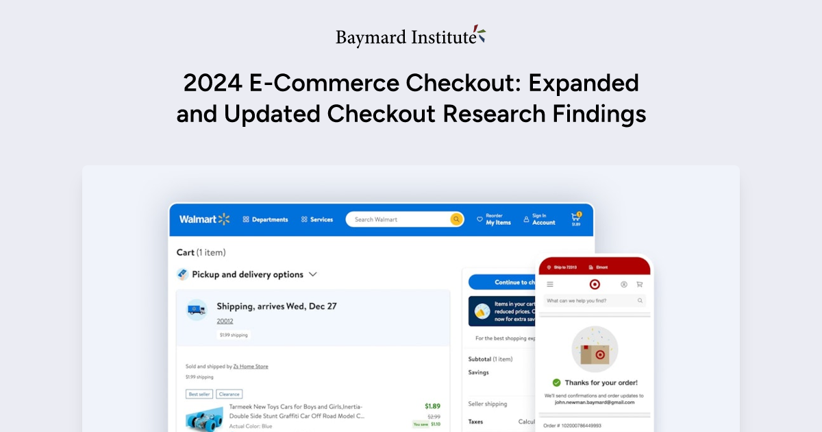 Expanded and Updated Checkout Research Findings – Articles – Baymard Institute