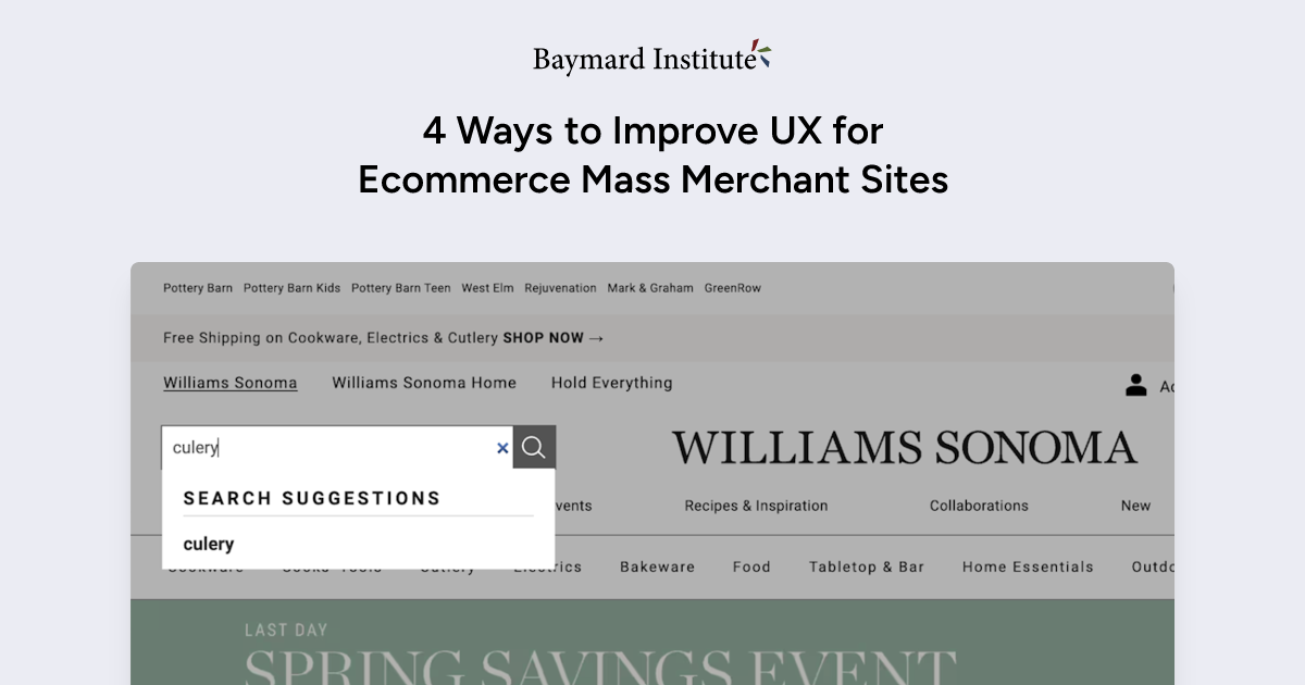 4 Ways to Improve Ecommerce Mass Merchant UX – Baymard