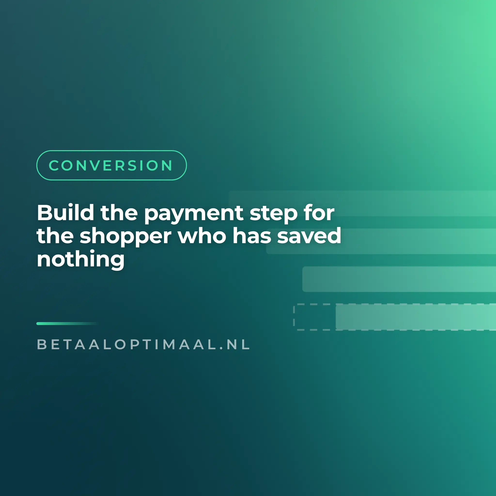 Build the payment step for the shopper who has saved nothing