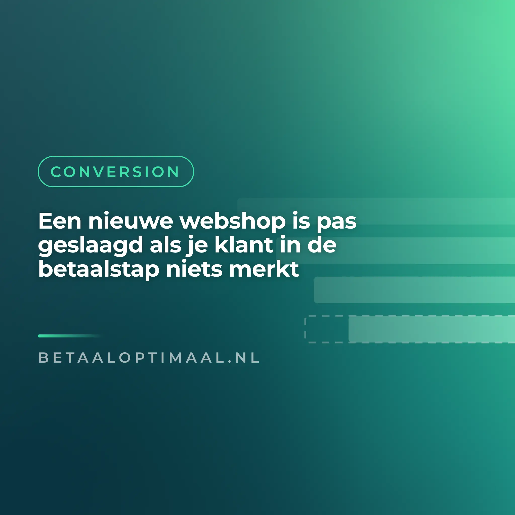 Een nieuwe webshop is pas geslaagd als je klant in de betaalstap niets merkt